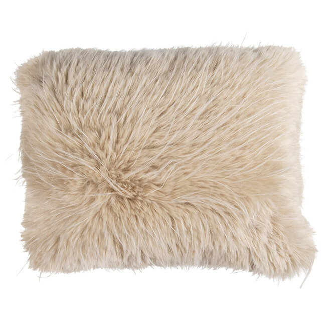 Mars & More kussen teddy langhaar pluk beige 30x50cm