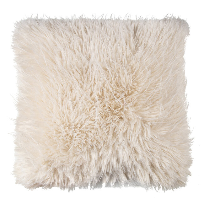 Mars & More kussen teddy langhaar all over gebroken wit 45x45cm