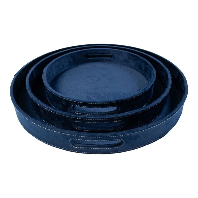 Mars & More Dienbladen round donkerblauw dia 30, 38, 45 cm (set of 3)