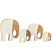 J-Line Set van 4 olifanten modern mangohout wit/natuur
