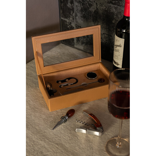 J-Line Box Wijn Accessoires Pu Camel