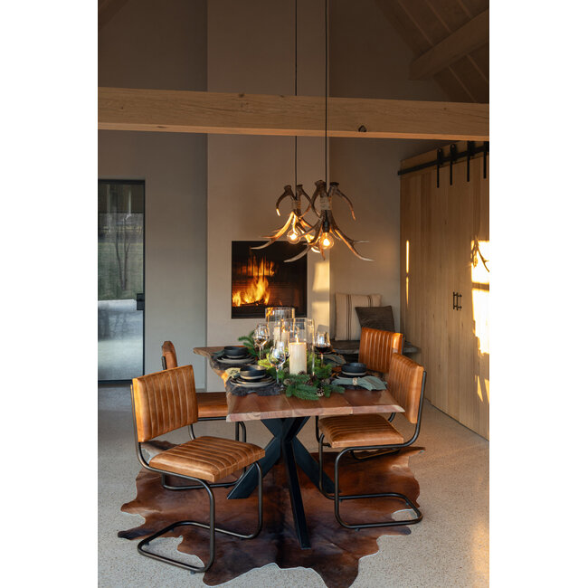 J-Line Plafondlamp Gewei Polyresin Bruin Klein
