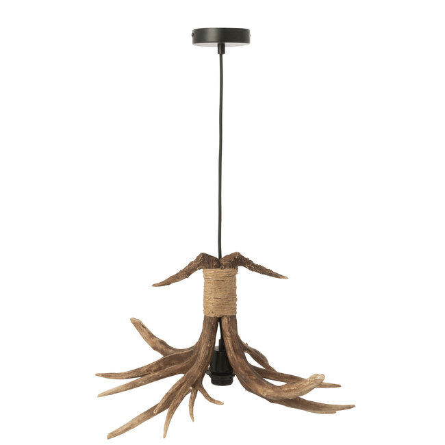 J-Line Plafondlamp Gewei Polyresin Bruin Klein