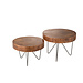 J-Line Set van 2 tafels Paulownia Bruin