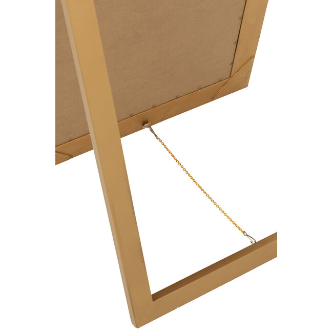 J-Line Staande spiegel Emi Wood goudkleurig