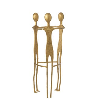J-Line Figuur 3 Heren Aluminium Goudkleurig 150x57x57cm