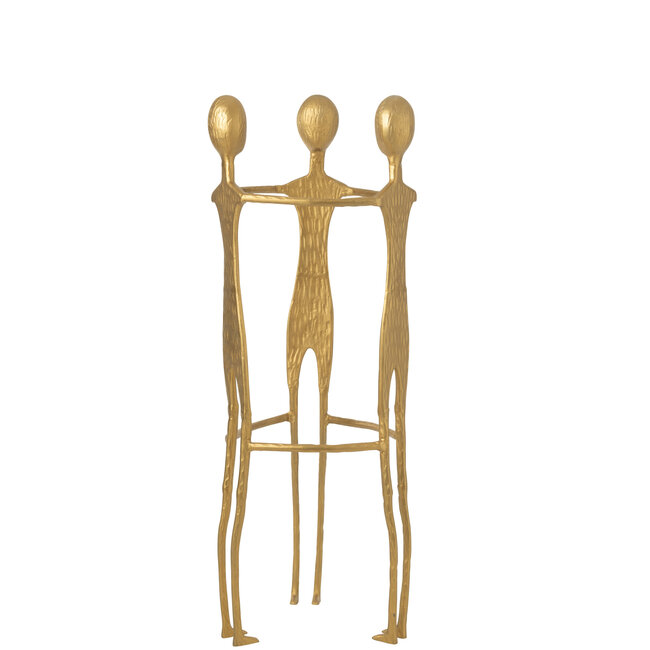 J-Line Figuur 3 Heren Aluminium Goudkleurig 150x57x57cm