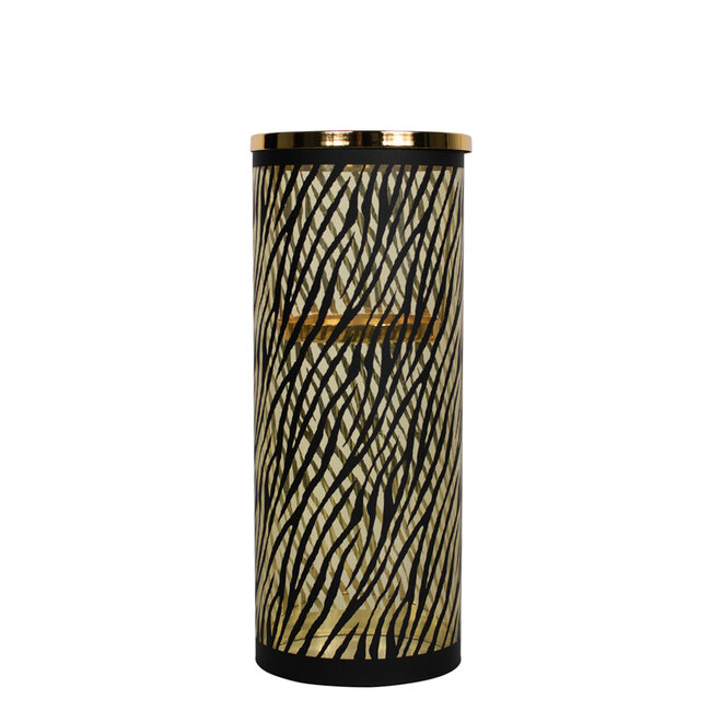 Mars & More *windlicht cilinder goud zebra breed medium 30cm*