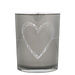 Mars & More Theelichthouder hart grijs medium 12cm