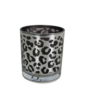 Mars & More Theelichthouder zilver leopard small 8cm*
