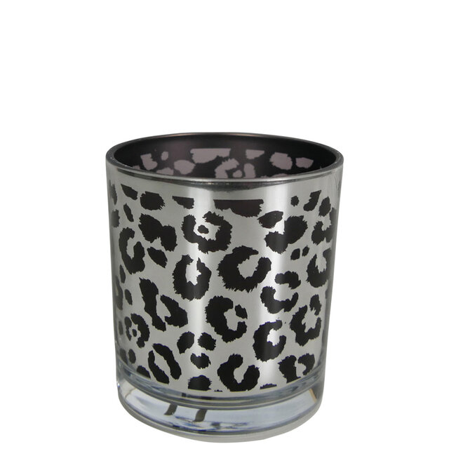 Mars & More Theelichthouder zilver leopard small 8cm*