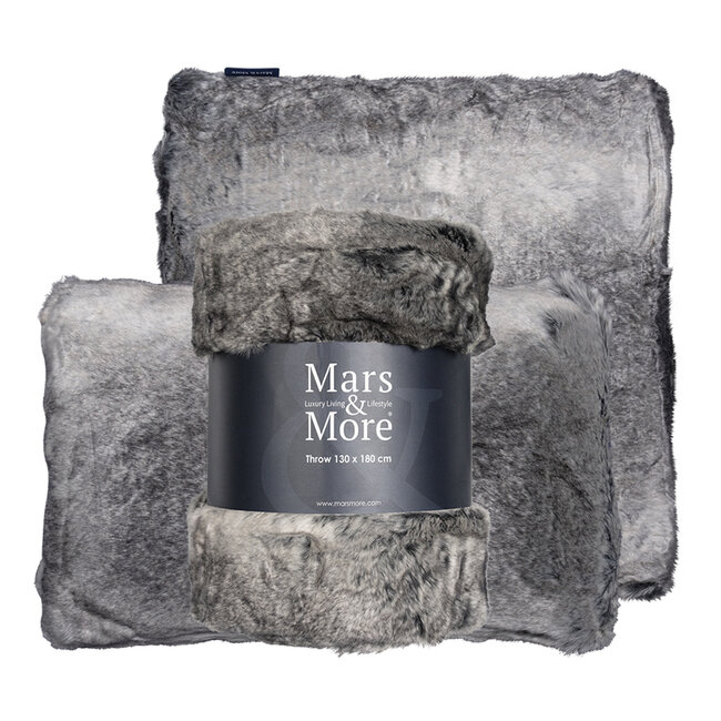 Mars & More half kussen wolf grijs 30x50cm