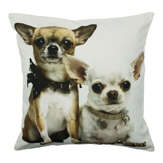 Mars & More canvas kussen 2 chihuahuas 50x50cm*