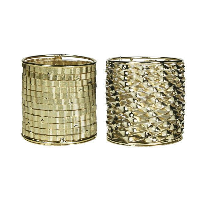 Mars & More windlicht metaal champagne goud d