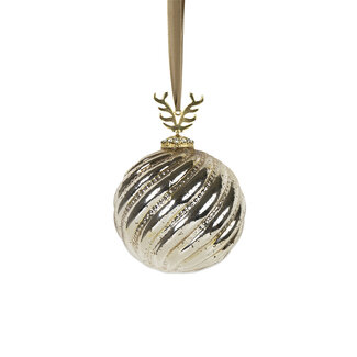 Mars & More decoratie bal gewei goud 12cm