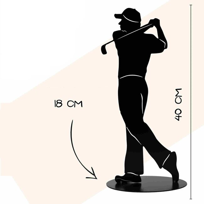 Dream-Living Handgemaakte golfspeler zwart 40 cm