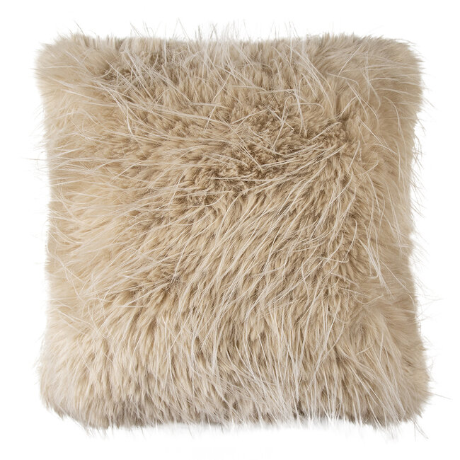 Mars & More kussen teddy langhaar pluk beige 45x45cm
