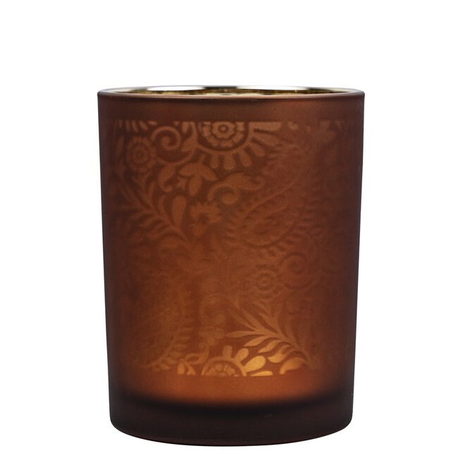 Mars & More Theelichthouder paisley oranje medium 12cm*