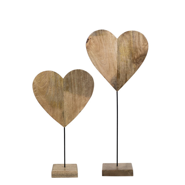 Mars & More staand hart mango hout h62 d15x35cm