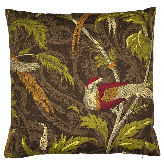 Mars & More kussen geweven paisley vogel taupe 45x45cm*