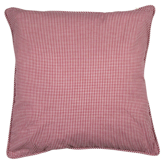 Mars & More kussen katoen donker rood ruit 55x55cm