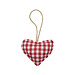 Mars & More hanger katoen hart donker rood 10cm