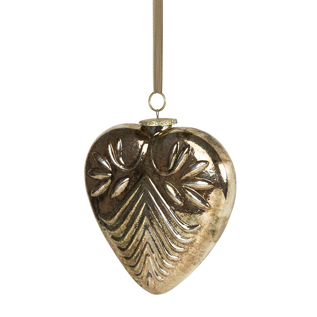 Mars & More decoratie hart goud 17cm