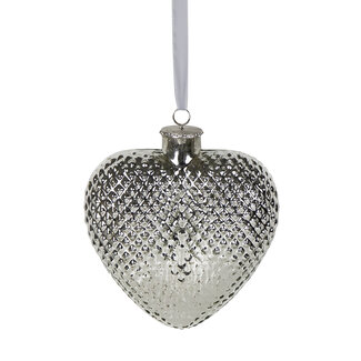 Mars & More decoratie hart zilver 17cm