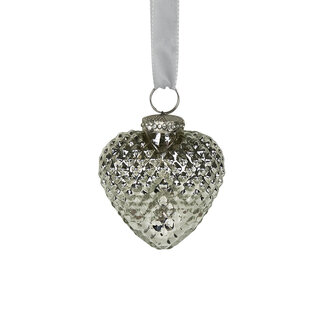 Mars & More decoratie hart zilver 8cm