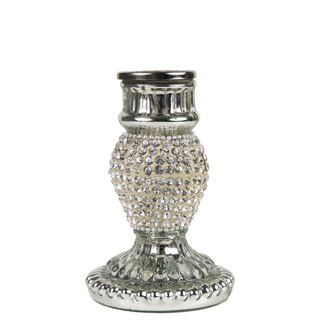 Mars & More kandelaar strass zilver 10cm