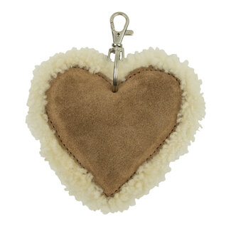 Mars & More schaap wit sleutelhanger hart leer 10cm