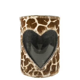 Mars & More windlicht koe hart giraf 15cm*