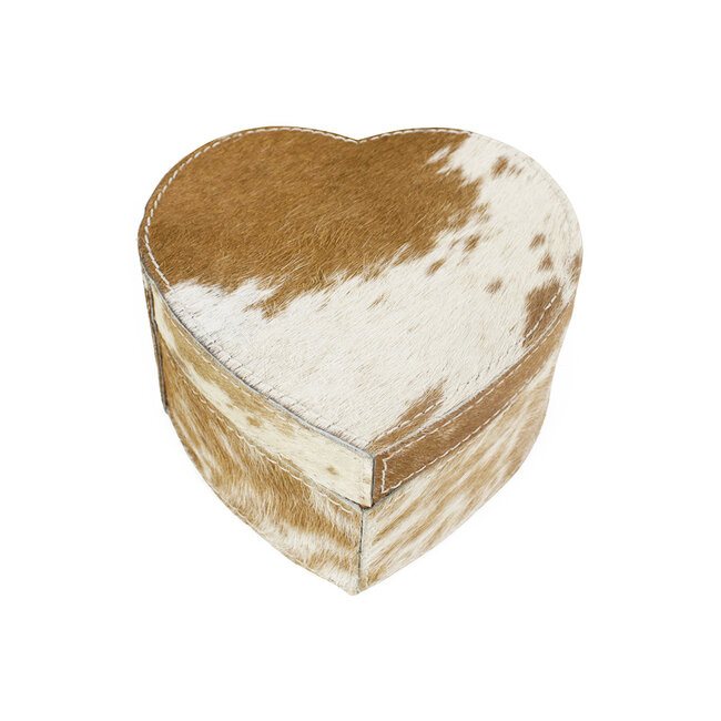 Mars & More hart opbergdoos koe bruin 15cm*