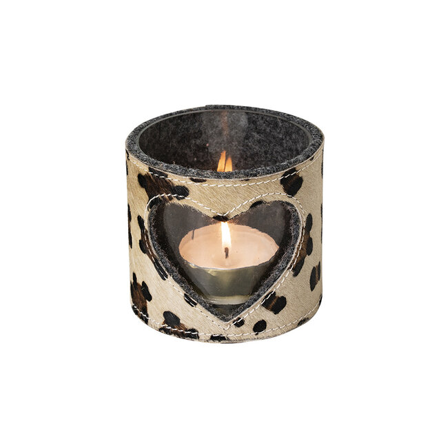 Mars & More *windlicht koe hart luipaard 10cm*