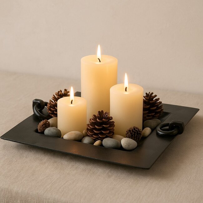 Mars & More Dienblad met handgrepen ijzer brass h7 44x44