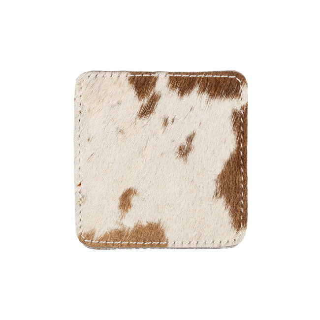 Mars & More onderzetter koe vierkant bruin/wit 9x9cm