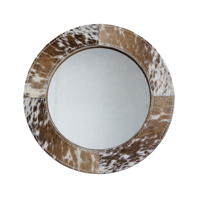 Mars & More spiegel rond standaard koe bruin/wit 25cm*