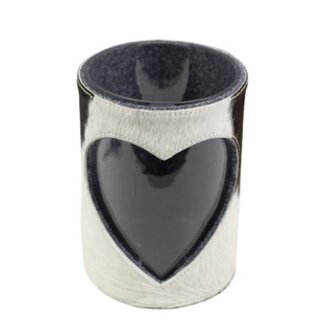 Mars & More windlicht koe hart zwart/wit 20cm