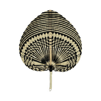 Mars & More bamboe waaier streep zwart/naturel 40cm*