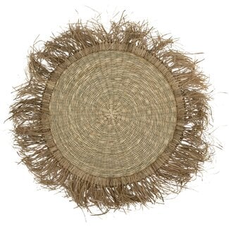 Mars & More zeegras vloerkleed rafels dia 90cm