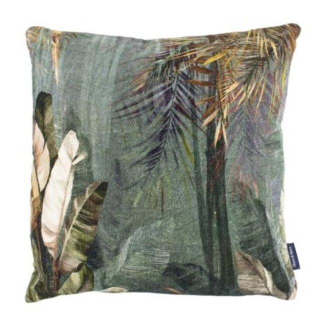 Mars & More kussen fluweel jungle blauw 45x45cm*