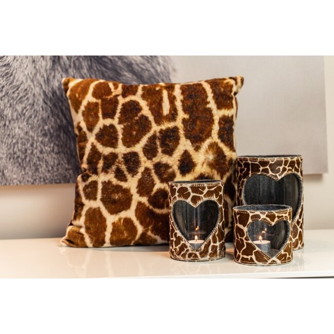 Mars & More kussen fluweel jungle giraffe print 45x45cm*