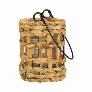 Mars & More waterhyacinth windlicht ruit hang 12cm