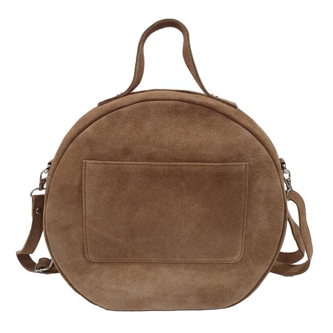 Mars & More crossbody tas suede geweven bruin 30x28x7cm (bos taurus taurus)