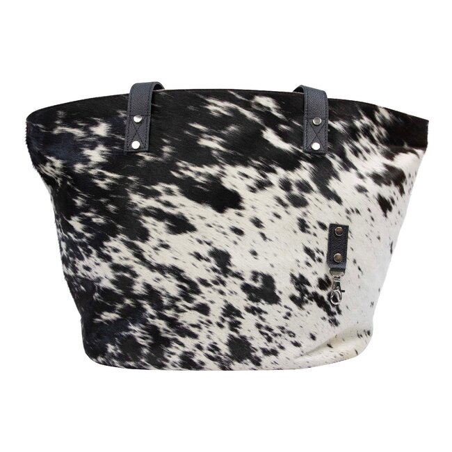 Mars & More handtas koe zwart 46x30x18cm (bos taurus taurus)