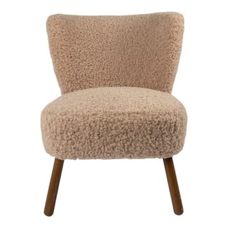 Mars & More stoel teddy krul beige 60x72x74cm