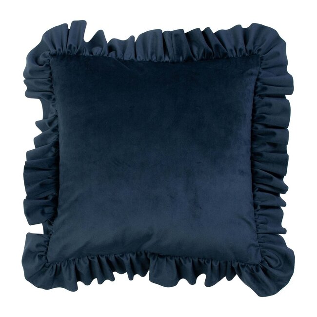 Mars & More kussen fluweel rouche navy 45x45cm