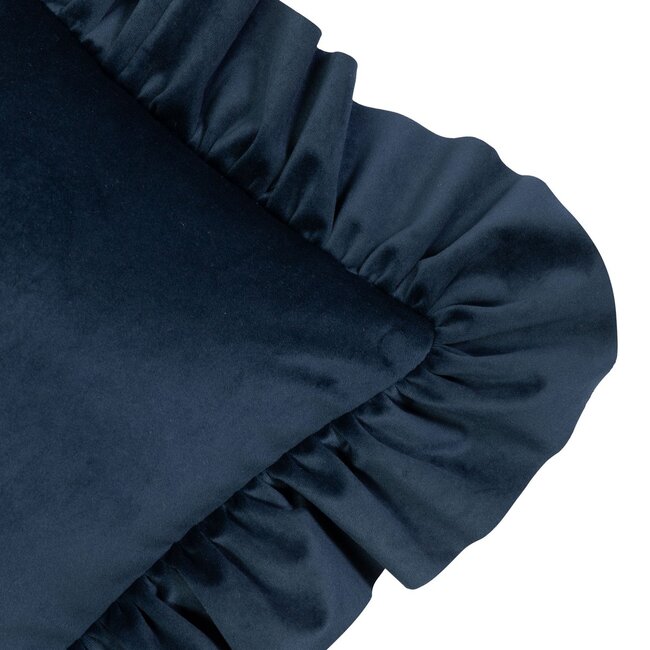 Mars & More kussen fluweel rouche navy 45x45cm
