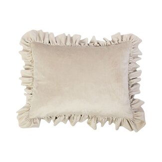 Mars & More kussen fluweel rouche champagne 35x45cm