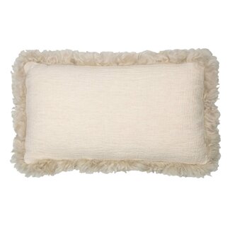 Mars & More kussen schaap krulhaar linnen beige 30x50cm